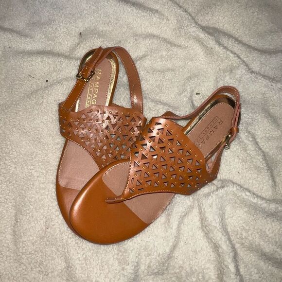 Rampage cognac brown flat gladiator sandals | Sz 9 - Picture 3 of 6